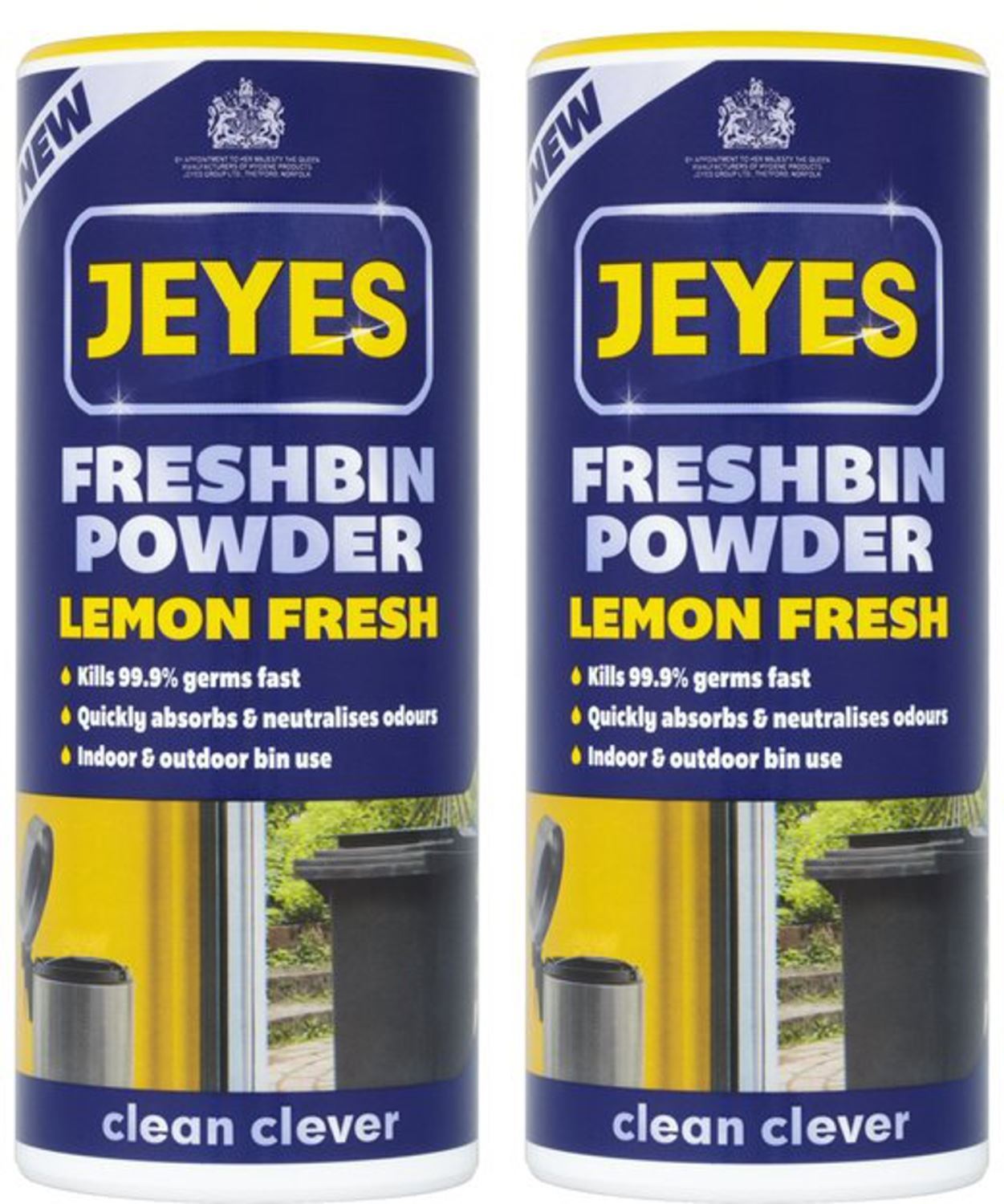 2 x JEYES FLUID FRESH BIN FRESHBIN WASTE WHEELIE BIN POWDER FRESHENER