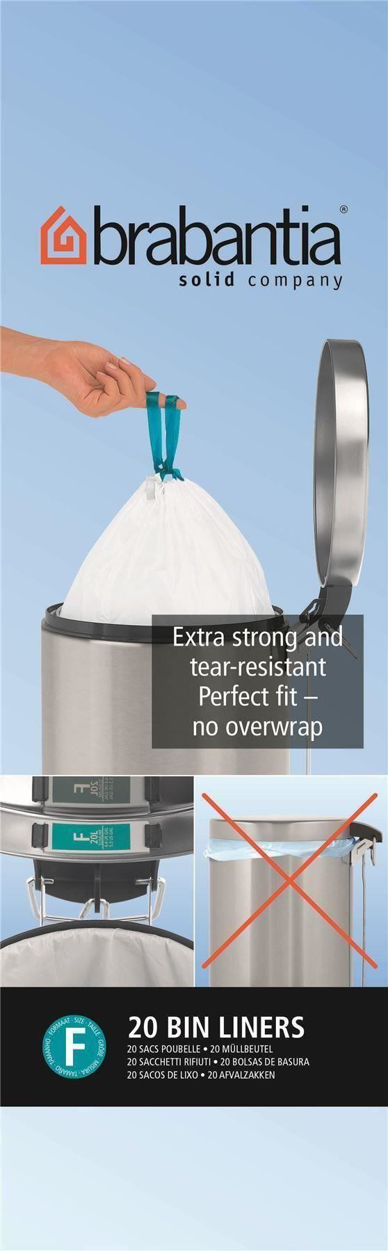 BRABANTIA BIN WASTE LINER RUBBISH BAGS 3L 5L 10L 12L 15L 18L 20L 30L