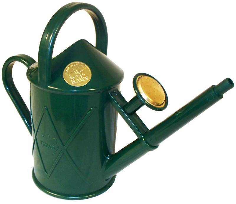 HAWS HERITAGE INDOOR 1 LITRE PLASTIC WATERING CAN FOIL BRASS ROSE DARK