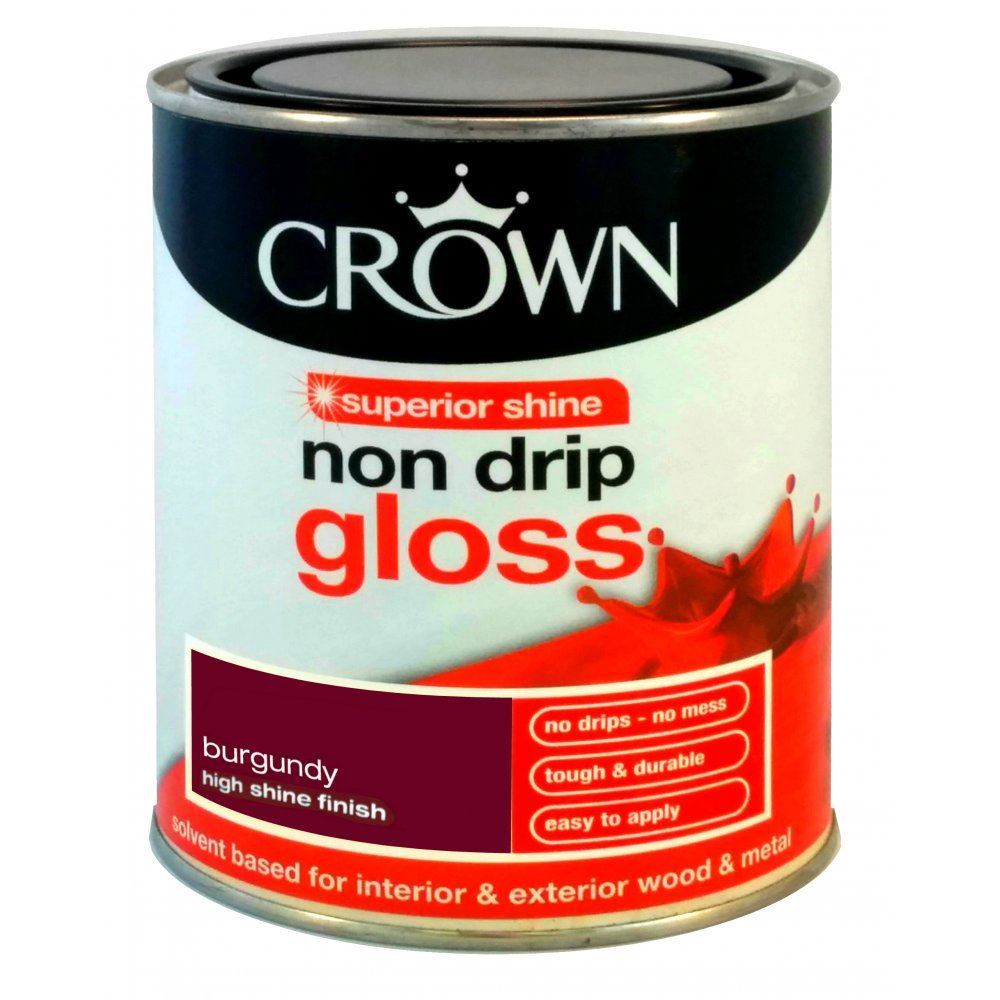 CROWN WOOD METAL NON DRIP GLOSS DECORATING PAINT BURGUNDY 750ML eBay