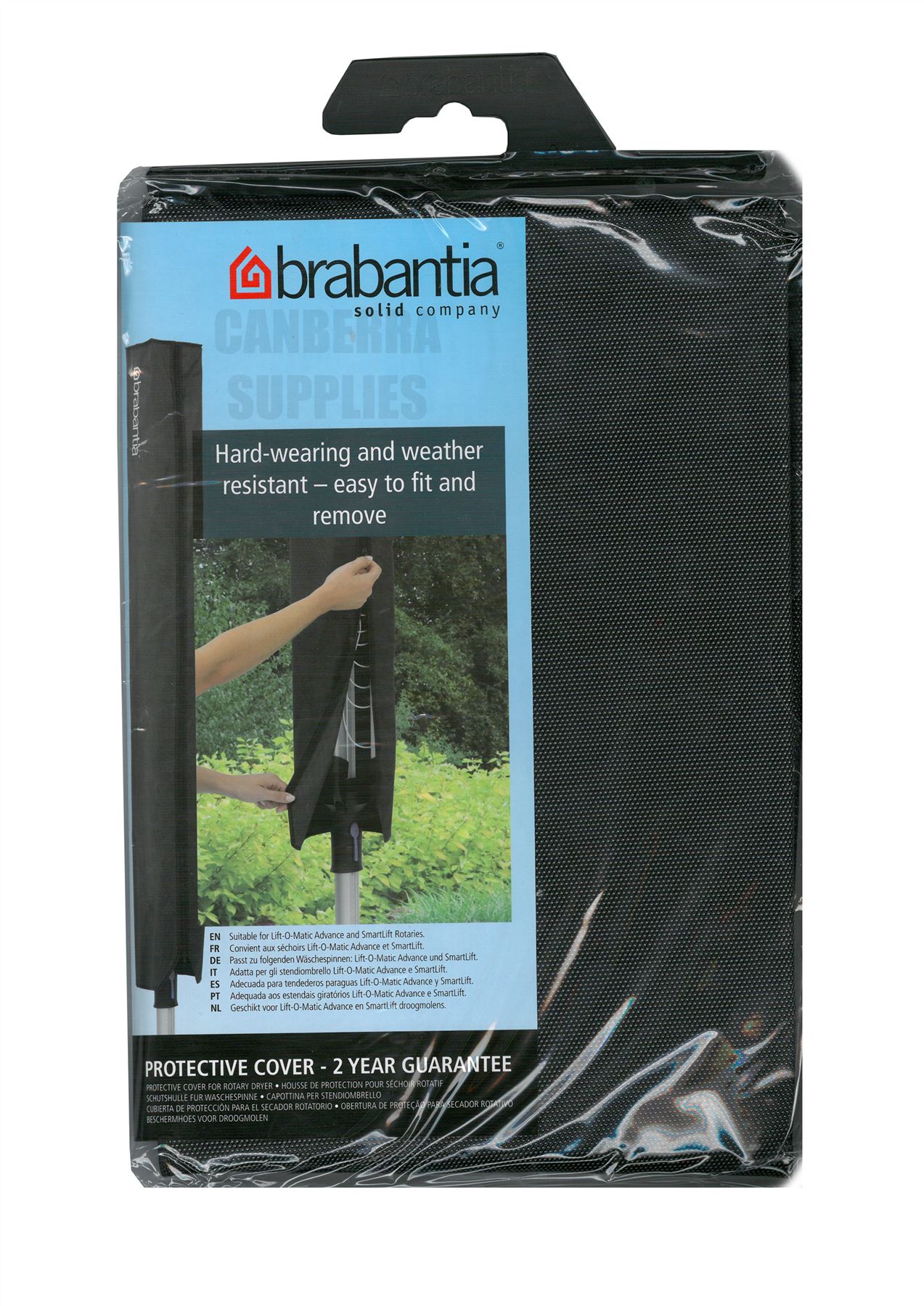 BRABANTIA BLACK LIFT O MATIC WEATHER RESISTANT ROTARY DRYER PROTECTIVE