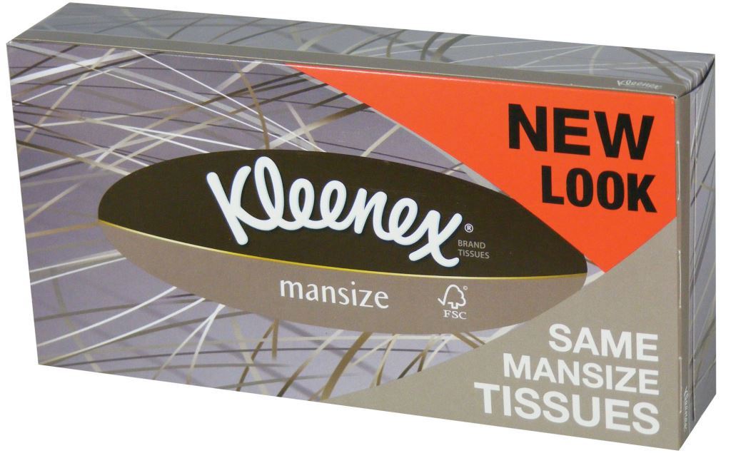100 x kleenex 3717705 mansize men 2 ply white handkerchief tissues