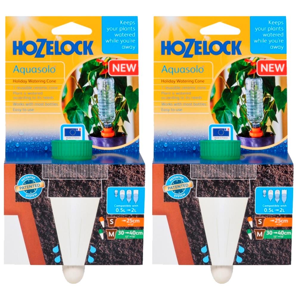2 X Hozelock Aquasolo Plant Feeder Watering Cone Plastic Screw