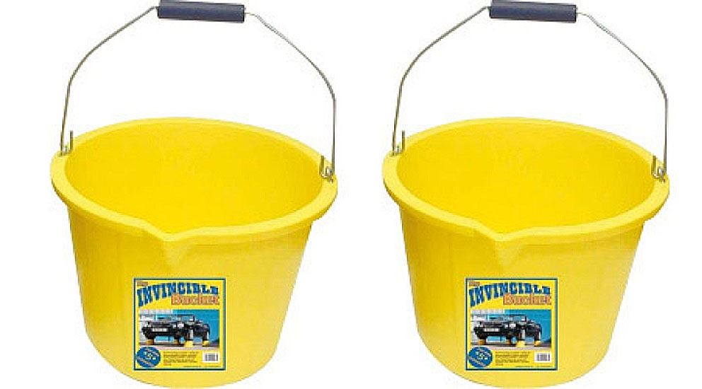 2 x Lynwood Yellow Invincible Builders Heavy Duty Strong Bucket 3
