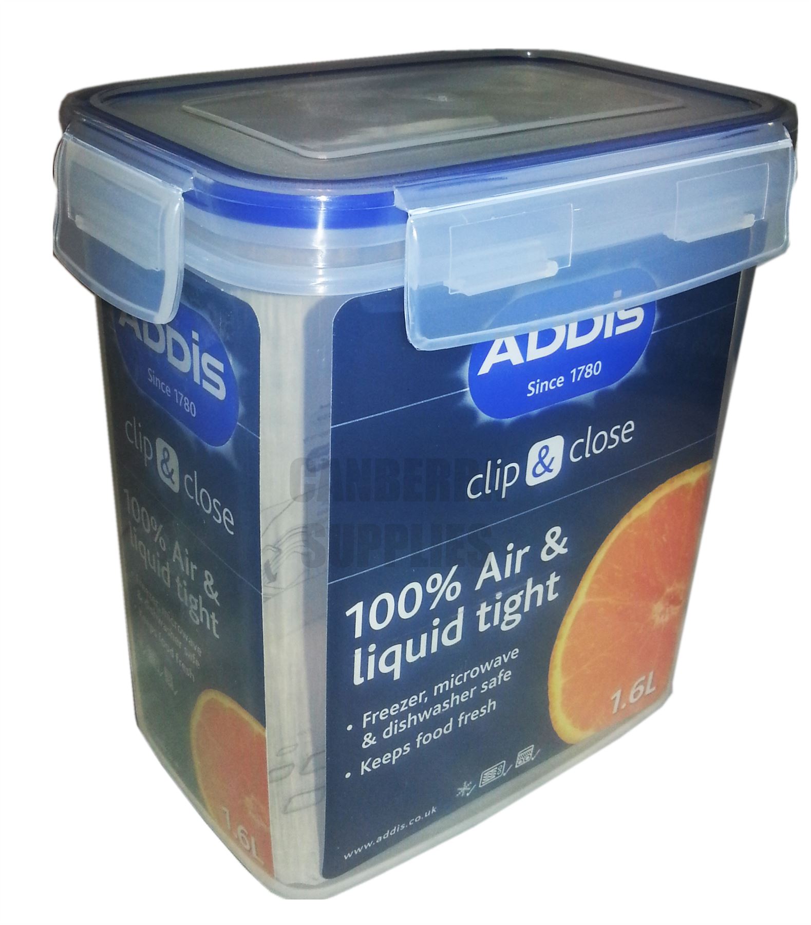 ADDIS CLIP & CLOSE TALL RECTANGULAR FOOD STORAGE CONTAINER 1.6L AIR