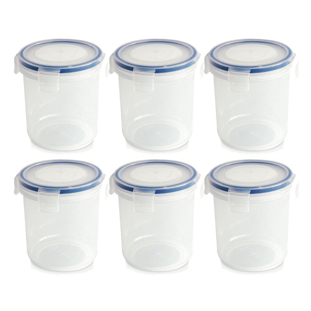 6 x ADDIS 550ML CLIP & CLOSE ROUND FOOD STORAGE CONTAINER CLEAR eBay