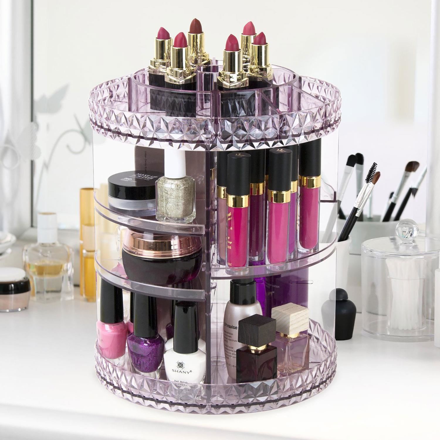 Cosmetic Makeup Organiser Storage Box Shelf 360 Degrees Rotating