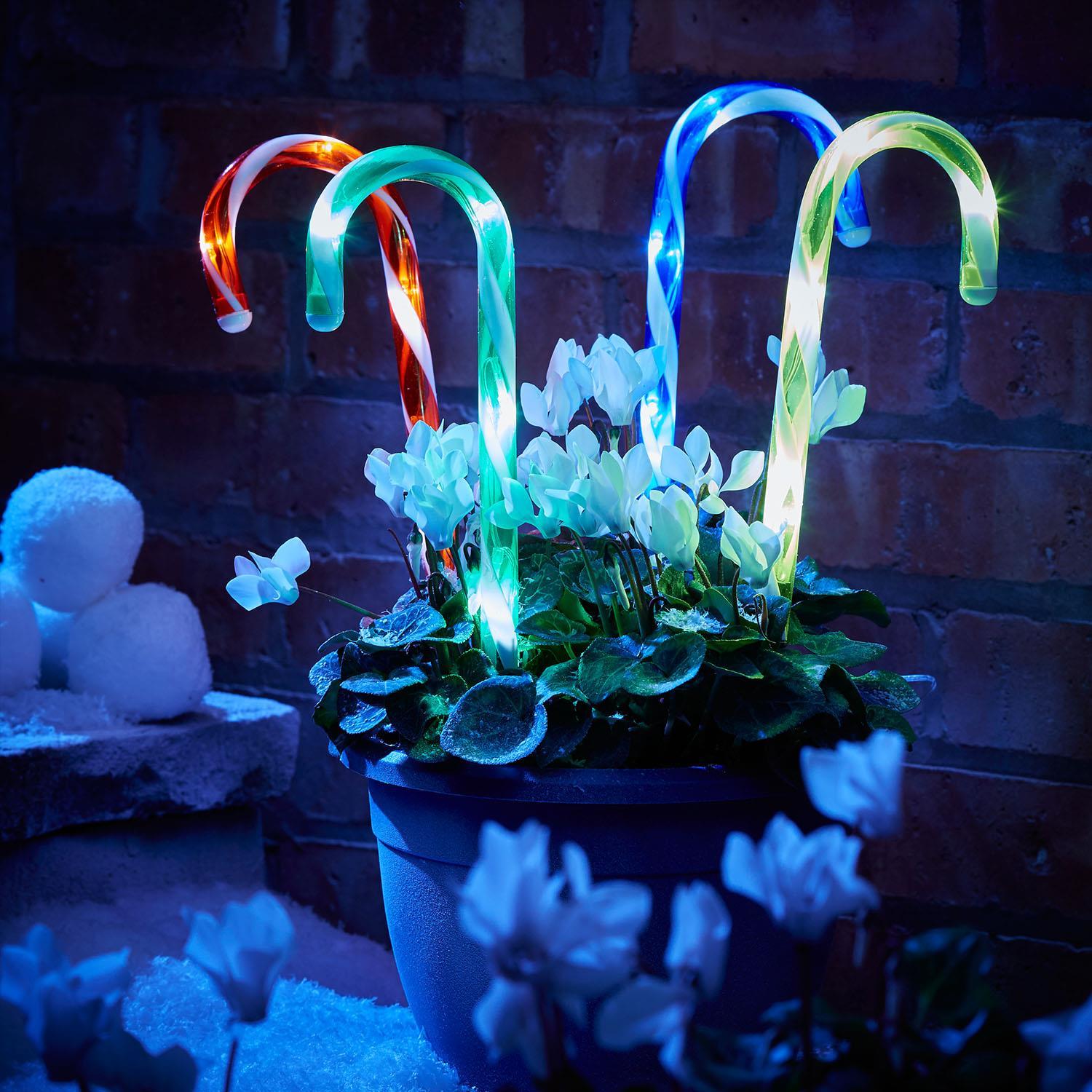 4 8 Light Up Candy Cane Garden Stake Outdoor Christmas