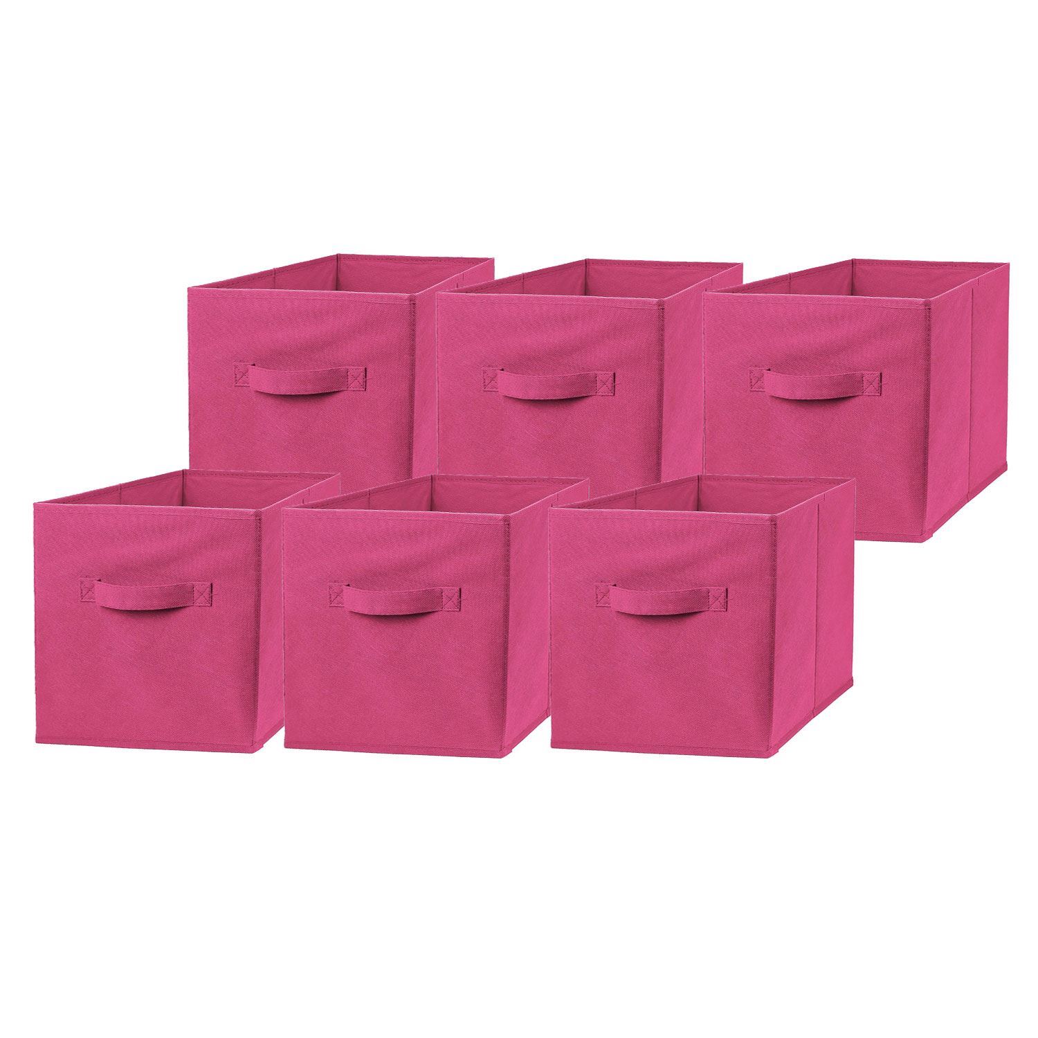 6 Pack Foldable Large Square Storage Box Collapsible Fabric Cubes Kids