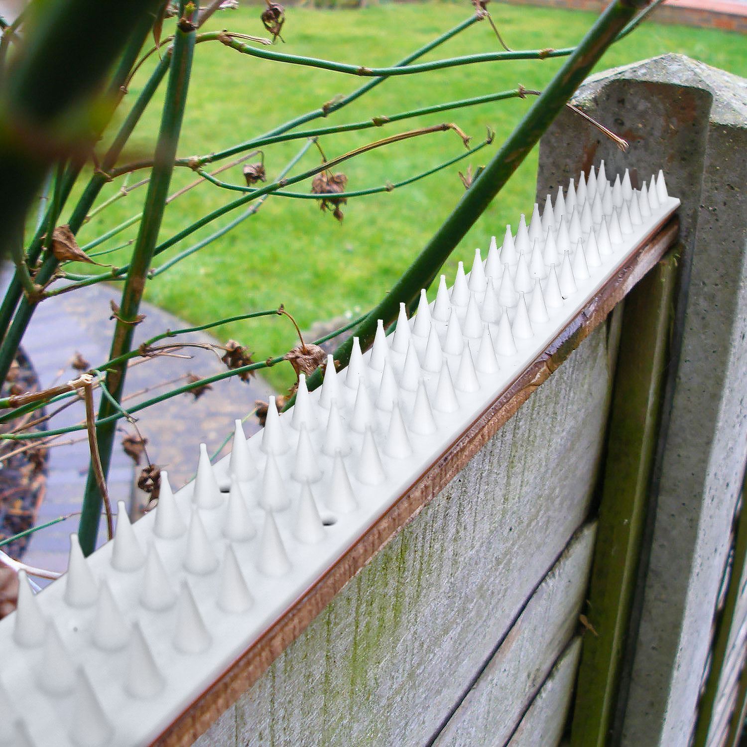 10 x White Wall Fence Spikes 5m Anti Climb Security Cat Bird Repellent