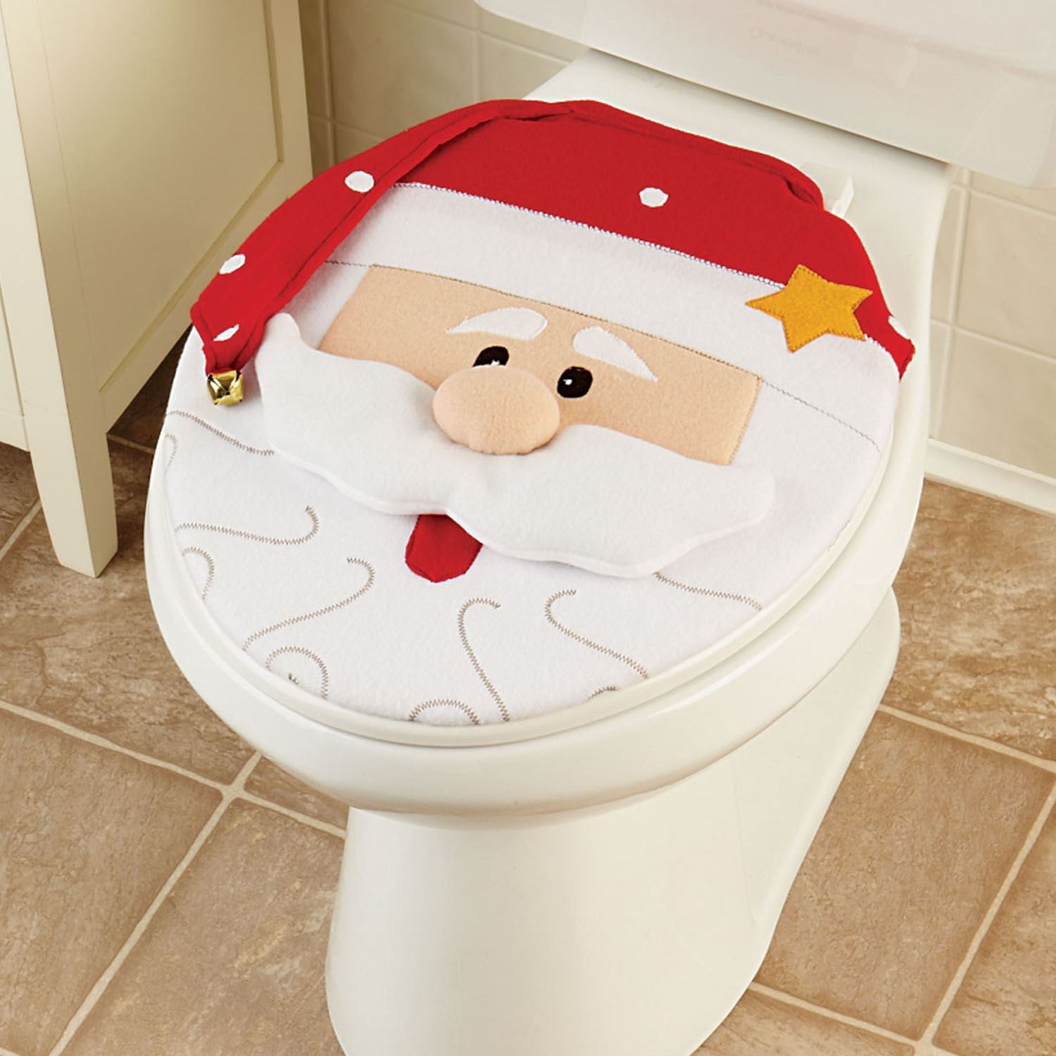 Novelty Santa Happy Toilet Seat Cover Bathroom Christmas Xmas