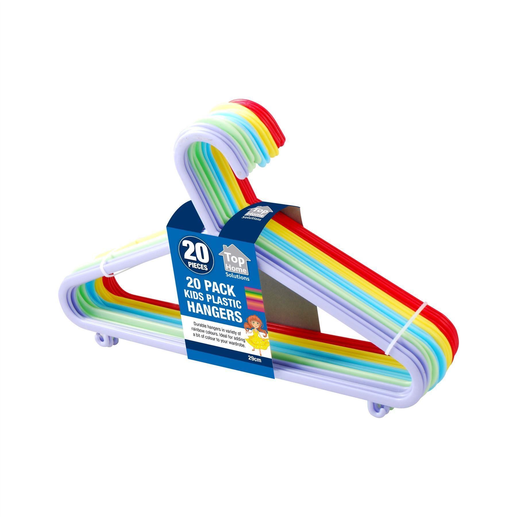 Kids Plastic Multi Colour Rainbow Hangers Clothes Hanging Garment Coat