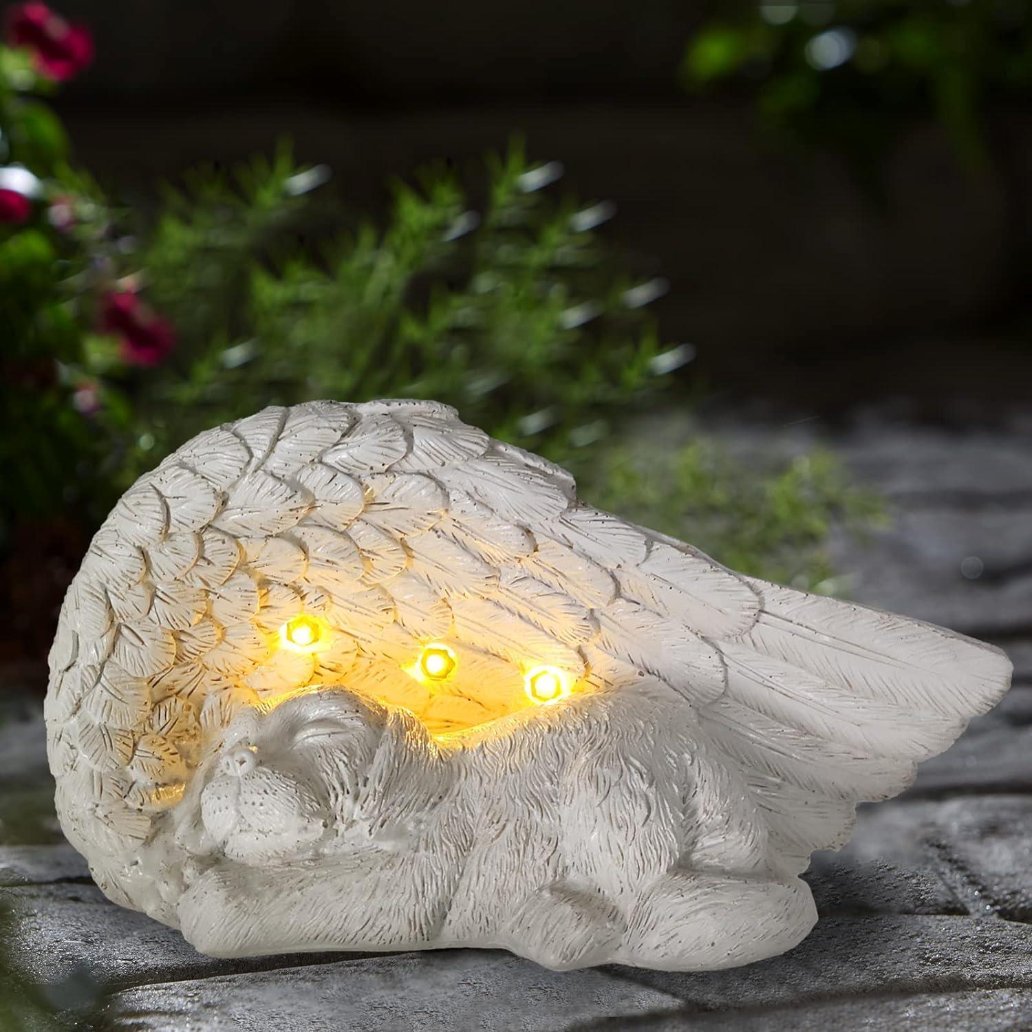 Solar LED Light Up Pet Animal Grave Memorial Marker Outdoor Remembrance Cat/Dog - Picture 7 of 13