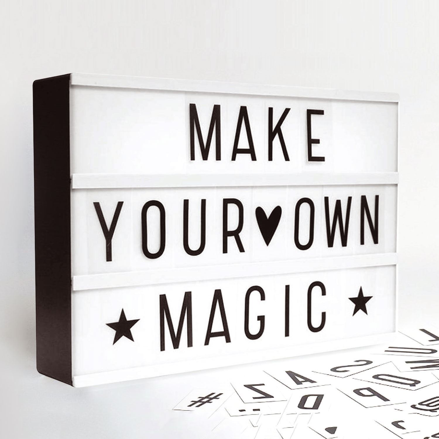 A4 LIGHT UP LETTER BOX CINEMATIC LED SIGN PARTY WEDDING WORDS PLAQUE SHOP CINEMA