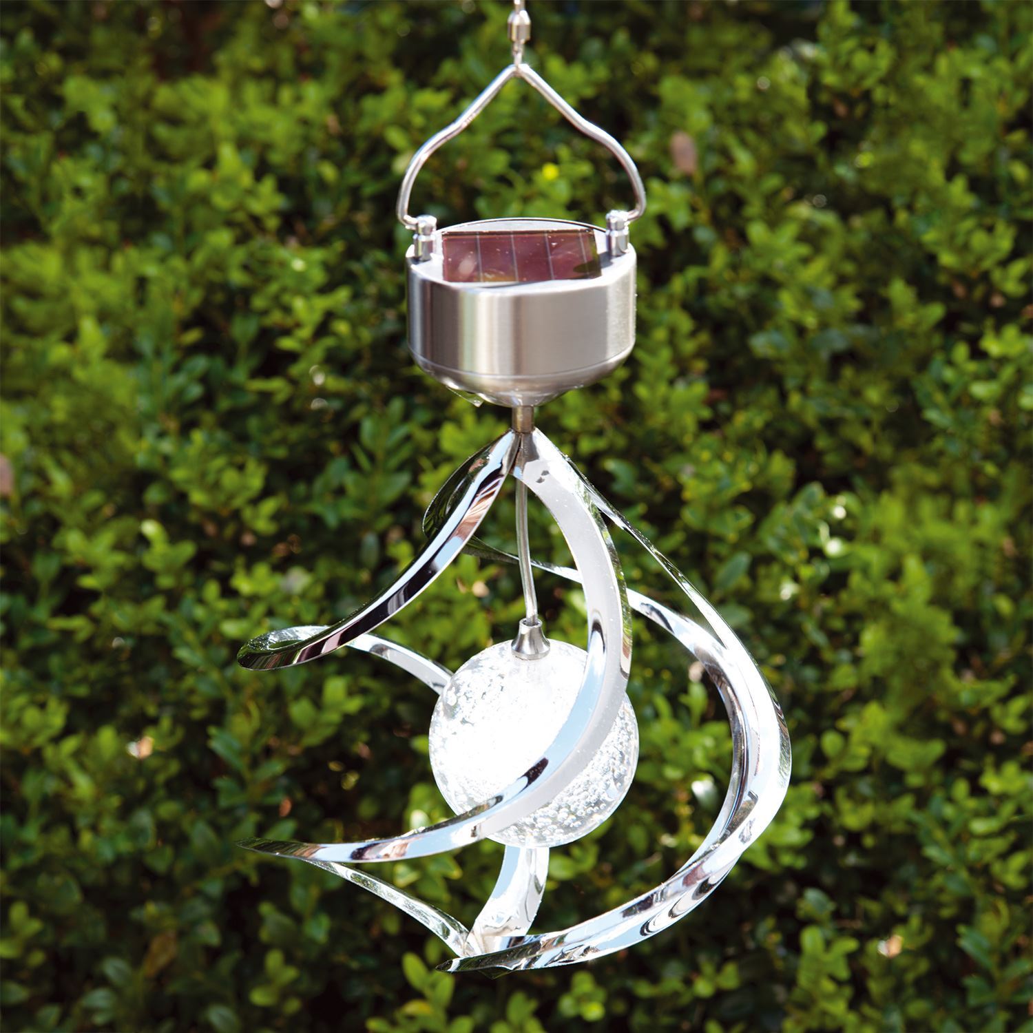 Colour Changing Solar Powered Spiral Wind Spinner Led Light Outdoor