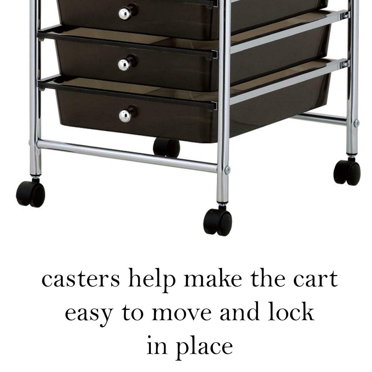 10-15 Drawer Make Up Mobile Home Office Beauty Salon Portable Storage Trolley - Picture 7 of 22