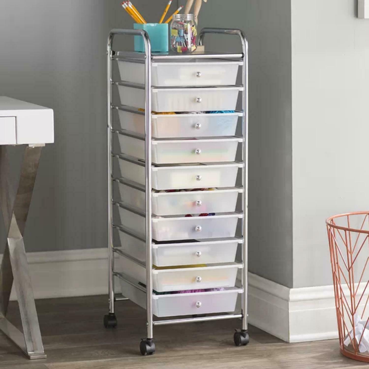 10-15 Drawer Make Up Mobile Home Office Beauty Salon Portable Storage Trolley - Picture 17 of 22