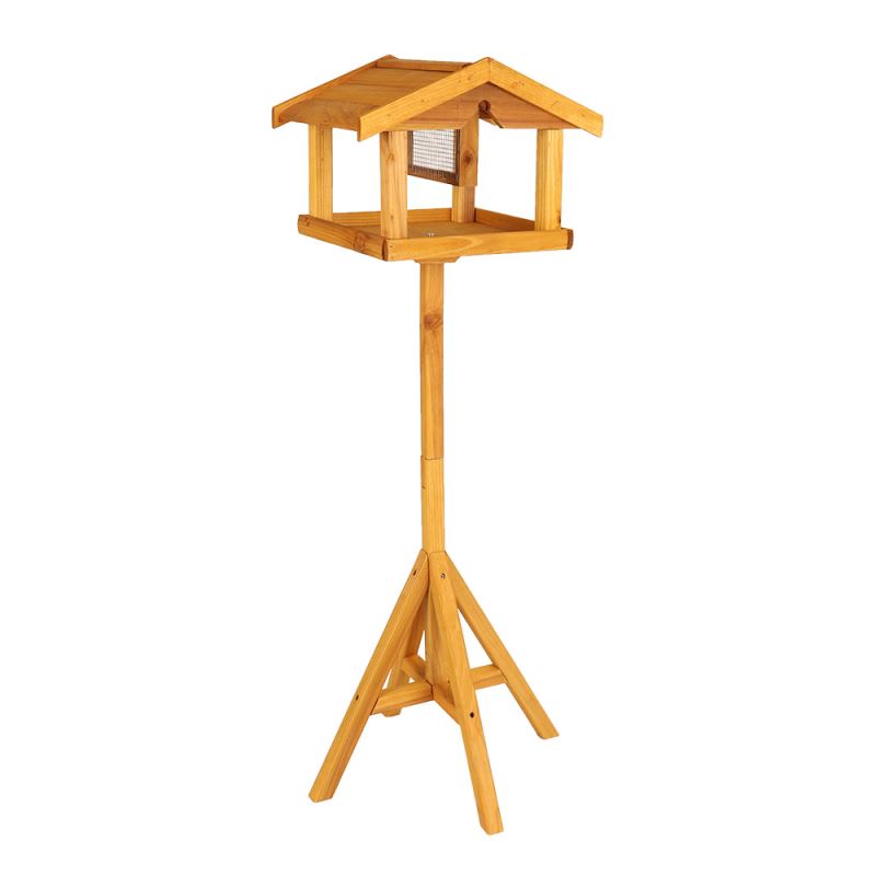 Bird Table Premium Wood Slate Garden Birds Feeder Feeding Station Free Standing eBay