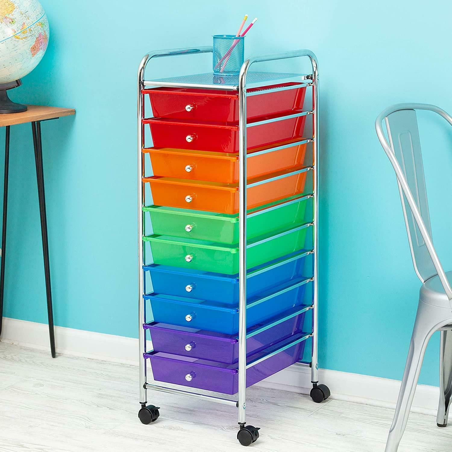 10-15 Drawer Make Up Mobile Home Office Beauty Salon Portable Storage Trolley - Picture 11 of 22