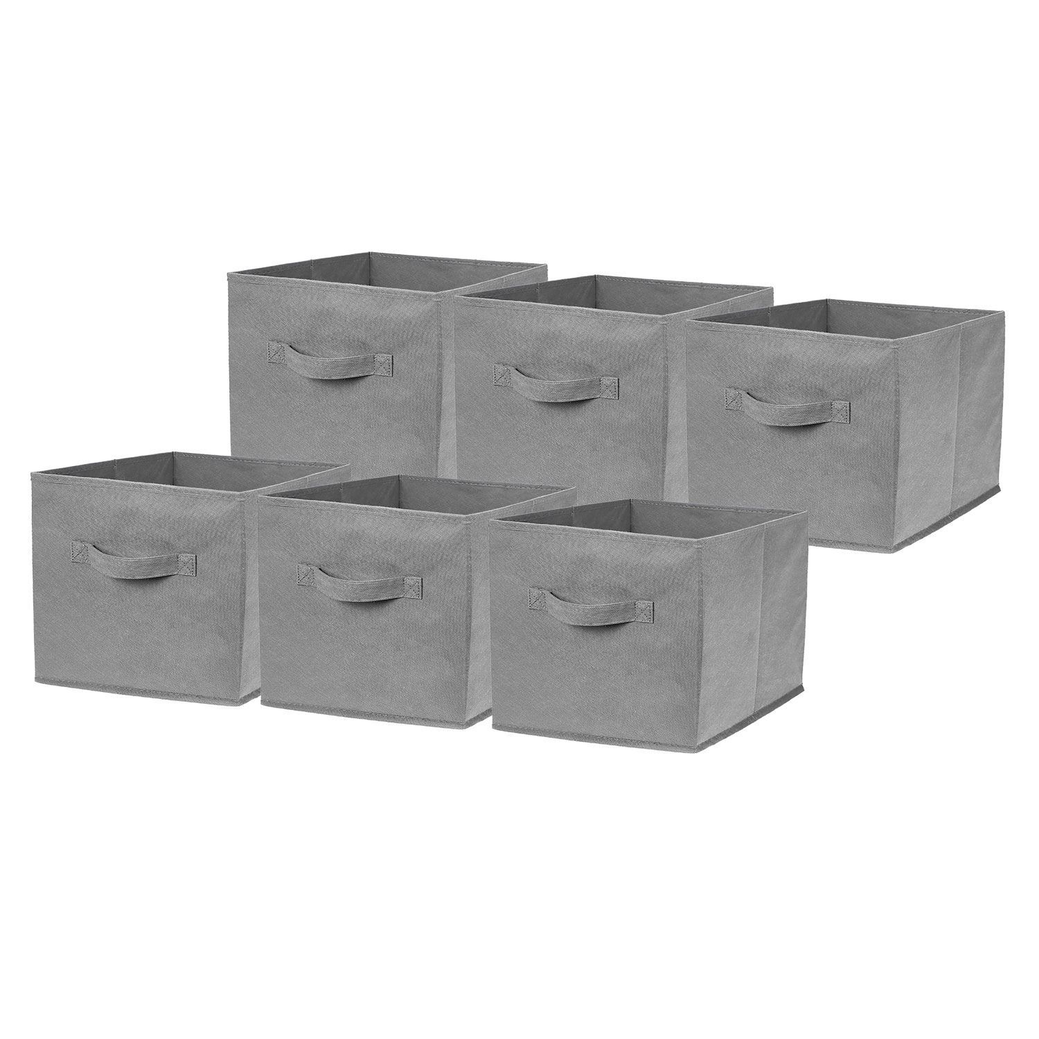 6 Pack Foldable Large Square Storage Box Collapsible Fabric Cubes Kids