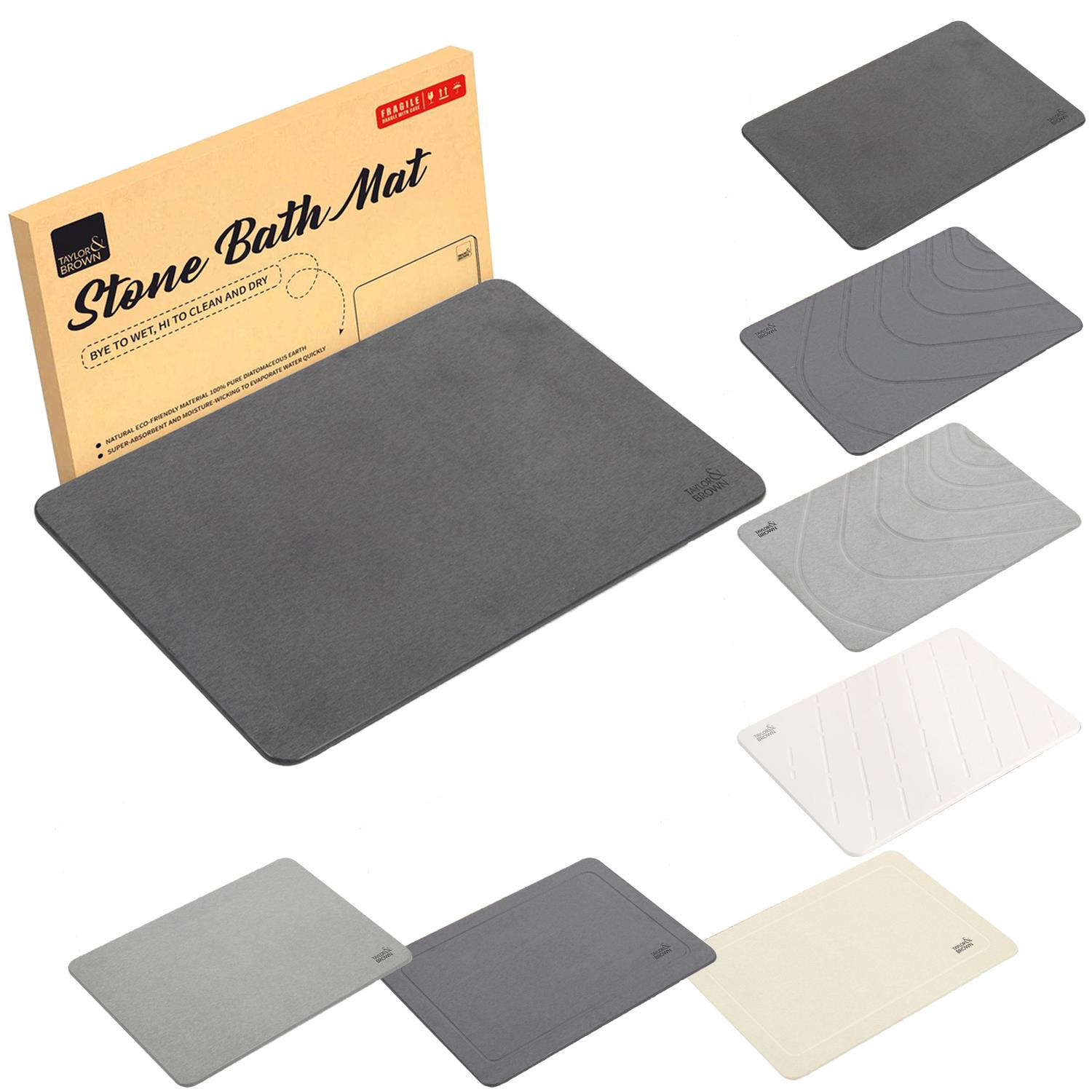 Bath Mat Diatomaceous Stone Shower Non-Slip Absorbent Quick Dry Non-Slip Mats