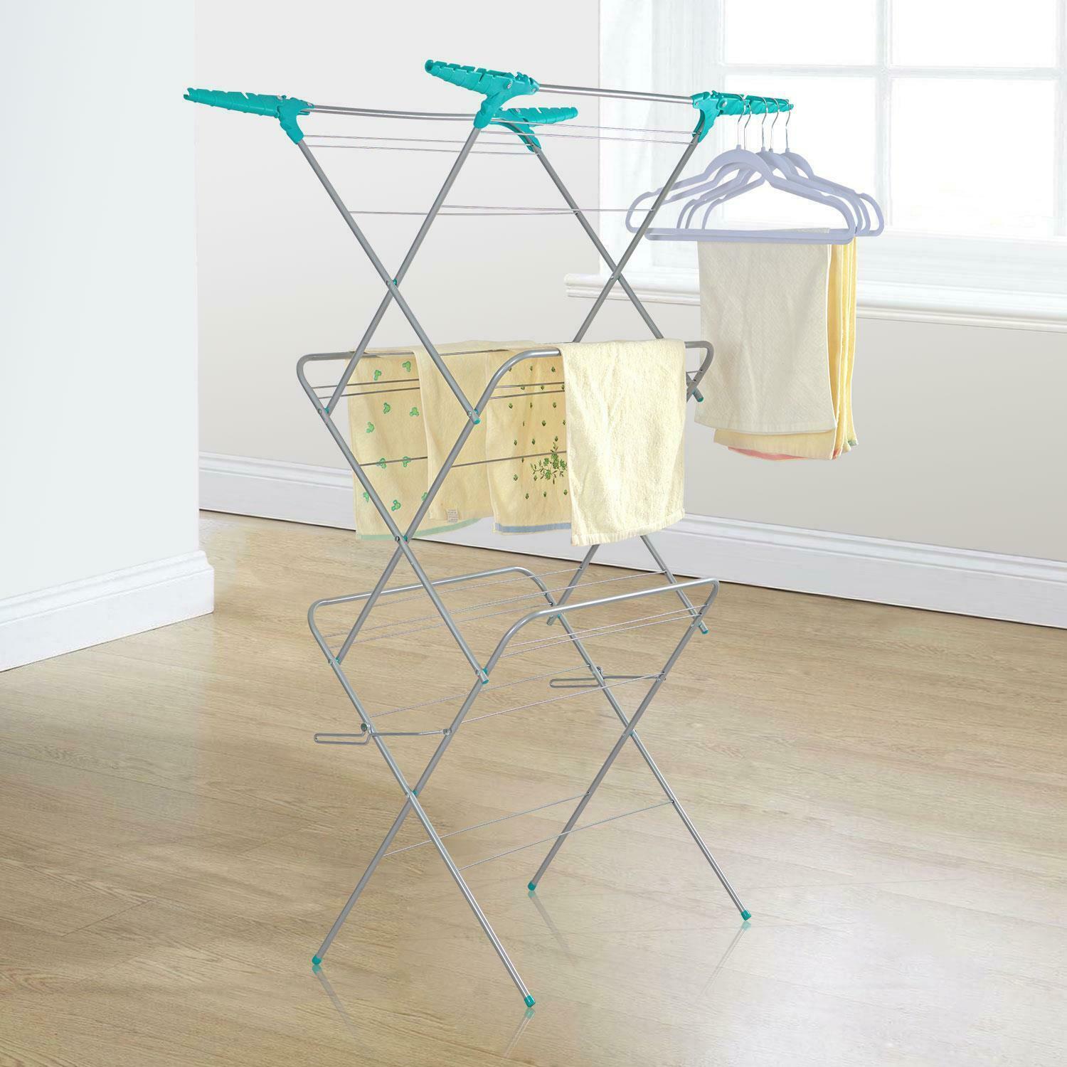 3 Tier Clothes Airer Laundry Dryer Concertina Indoor Outdoor Horse Rack