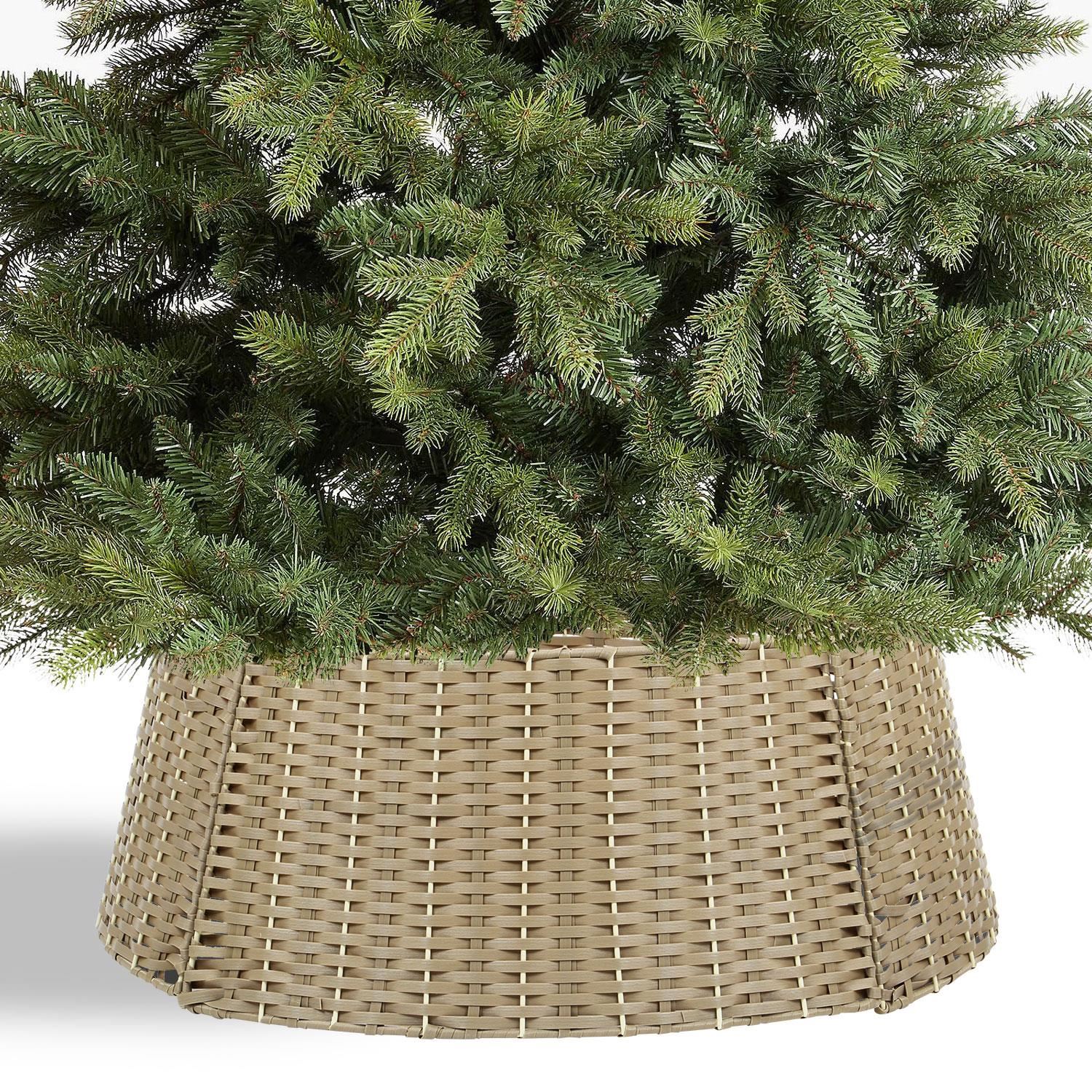 LARGE CHRISTMAS TREE Skirt Xmas Rattan Wicker Natural Base Cover
