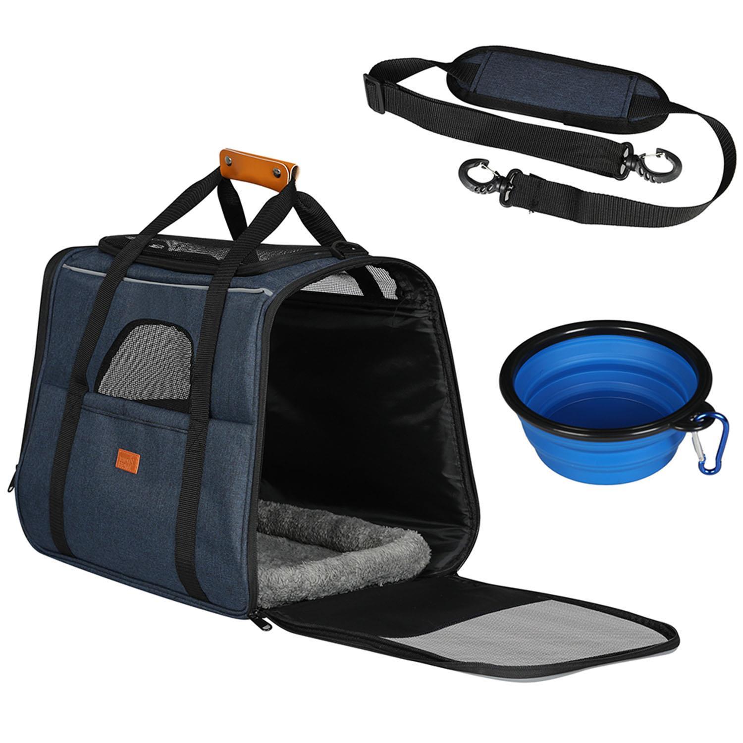 Portable Large Pet Carrier Bag Soft Fabric Mesh Folding Dog Cat Puppy Travel