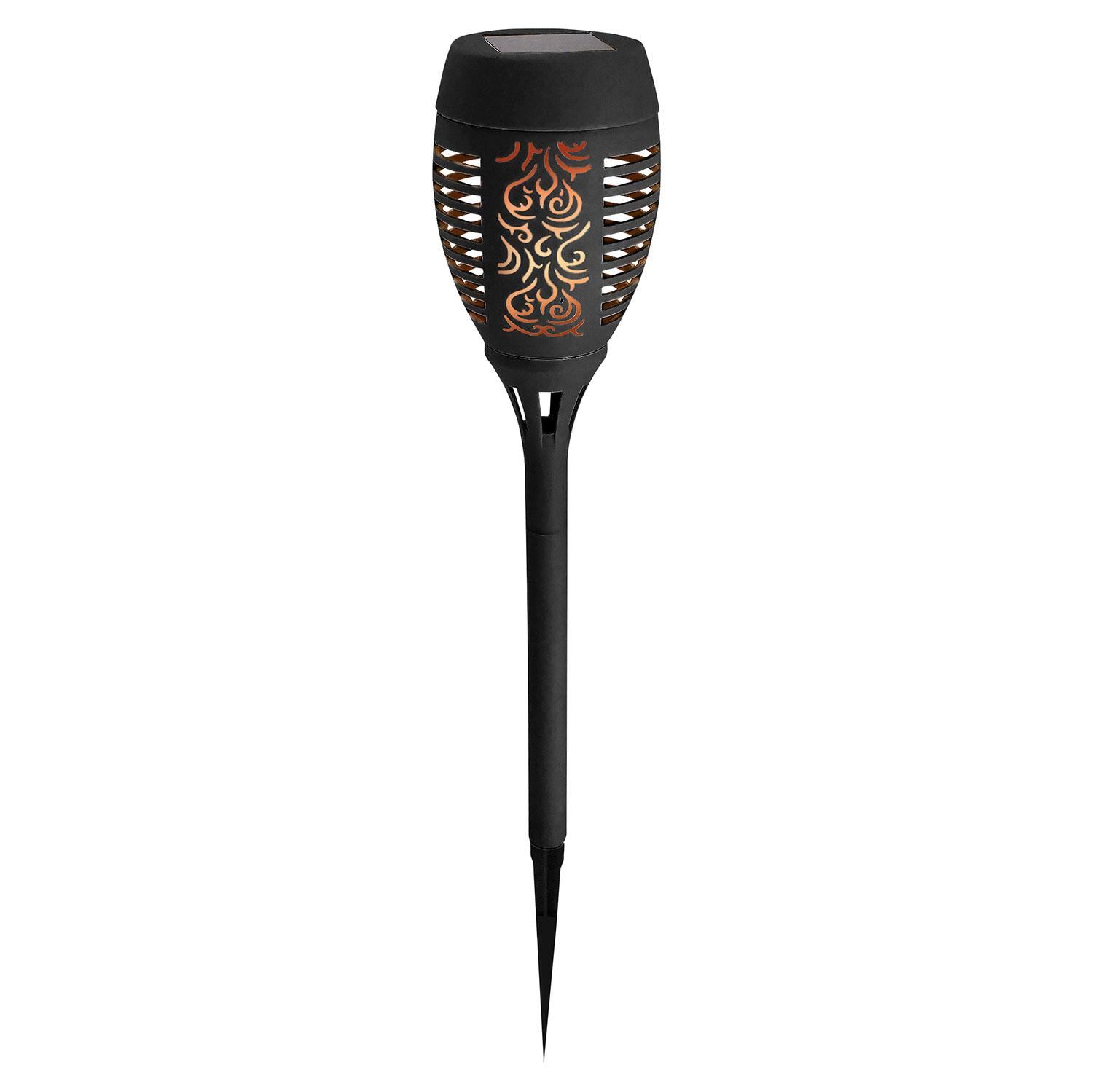 Solar Dancing Flame Torch Stake Light 36 LED Flickering Garden Lights Black - Produktbild 2