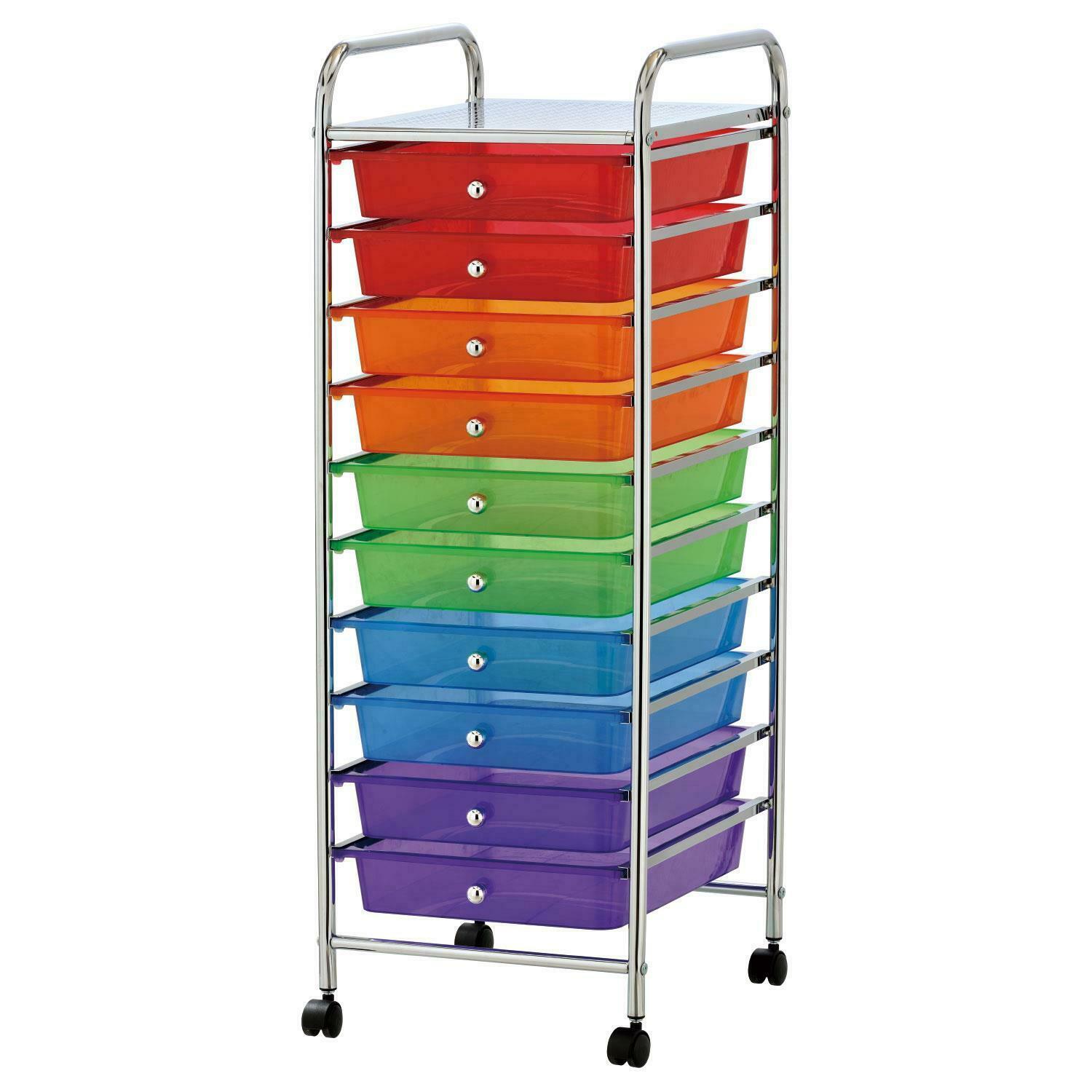 10-15 Drawer Make Up Mobile Home Office Beauty Salon Portable Storage Trolley - Picture 9 of 22