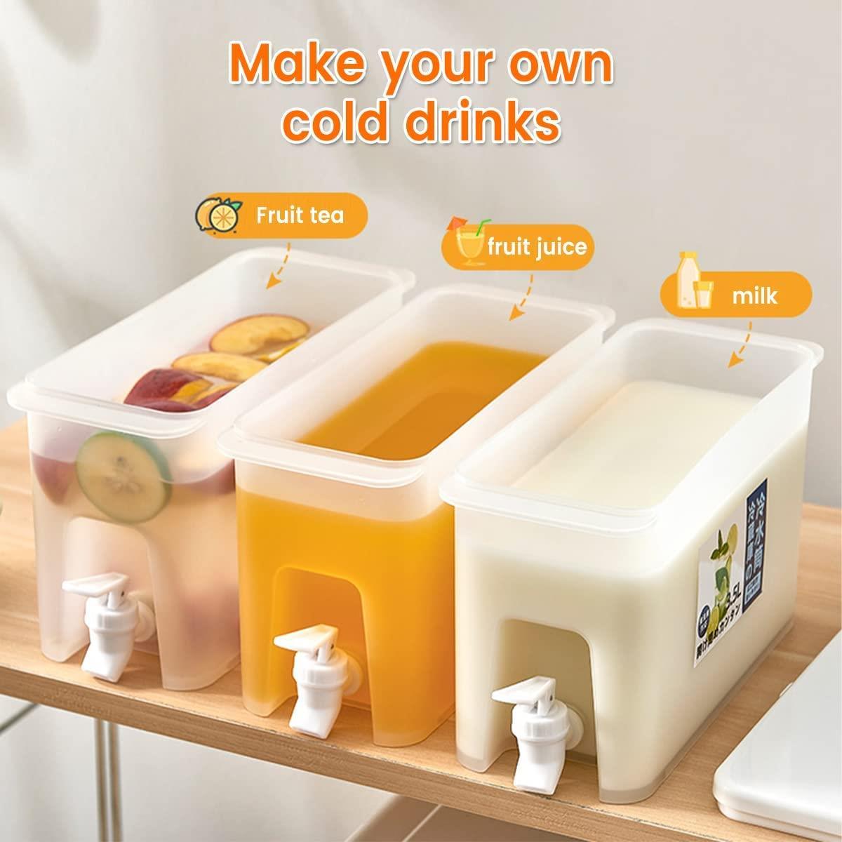 3.5/5L Jug With Tap Cold Water Container Lemonade Drink Dispenser Refrigerator - Picture 4 of 15