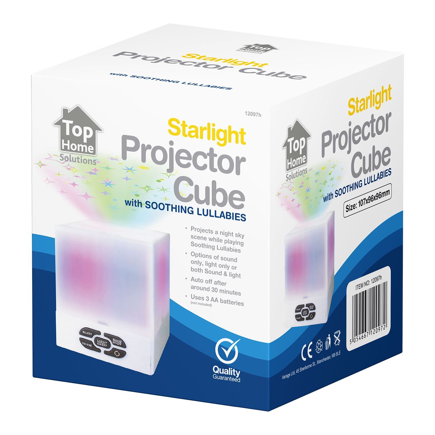 Kids Baby Star Projector Cube Night Light with Soothing Lullabies Music