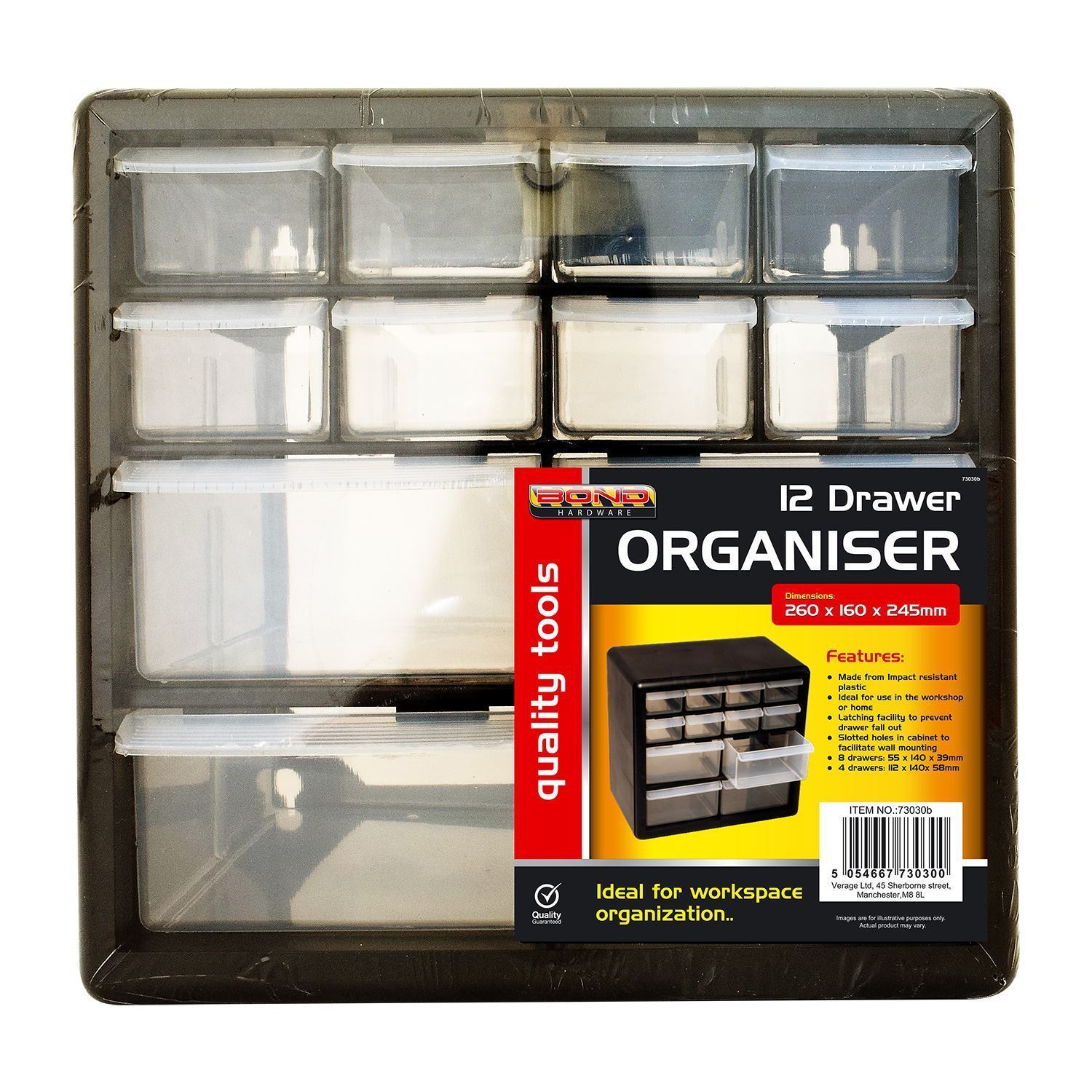 MULTI DRAWER STORAGE ORGANISER GARAGE HOME DIY TOOLS 12 & 39