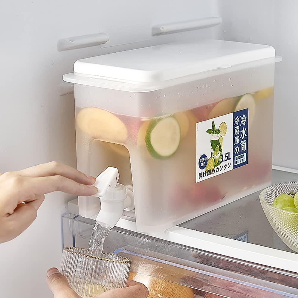 3.5/5L Jug With Tap Cold Water Container Lemonade Drink Dispenser Refrigerator - Picture 2 of 15