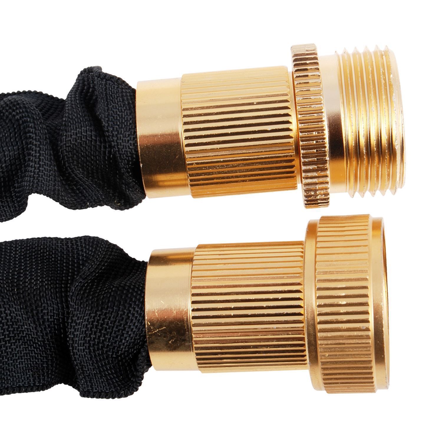 EXPANDING GARDEN HOSE PIPE EXPANDABLE ALUMINIUM HEAVY DUTY GUN 100FT