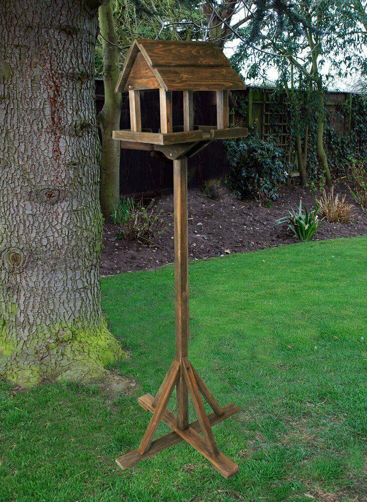 Bird Table Premium Wood Slate Garden Birds Feeder Feeding Station Free
