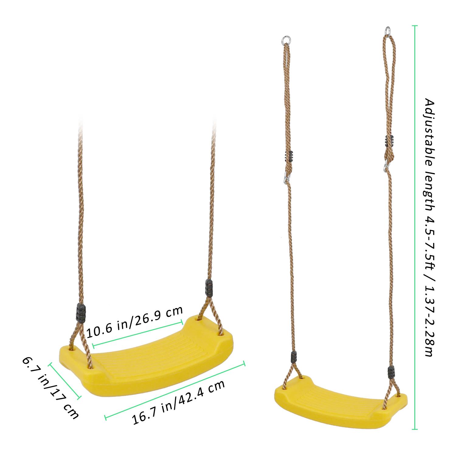 Plastic Garden Swing Kids Hanging Seat Toys with Height Adjustable Ropes - Picture 18 of 22