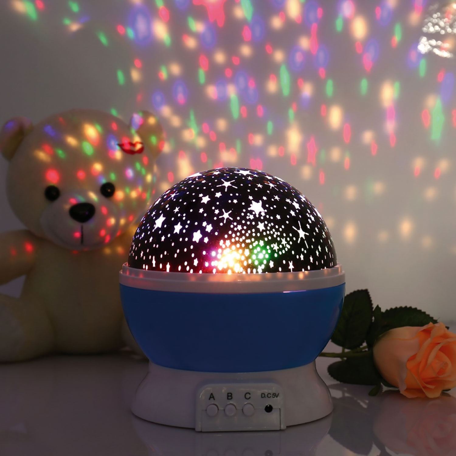 Bébé Enfants chambre Nursery rotative Star Projecteur Lumière Nuit Lampe Violet