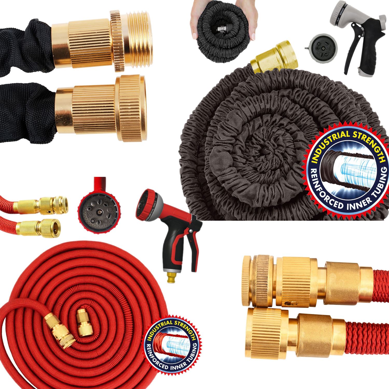 Expandable Hose Pipe Garden Hose Heavy Duty Spray Gun 50/100/150/150FT