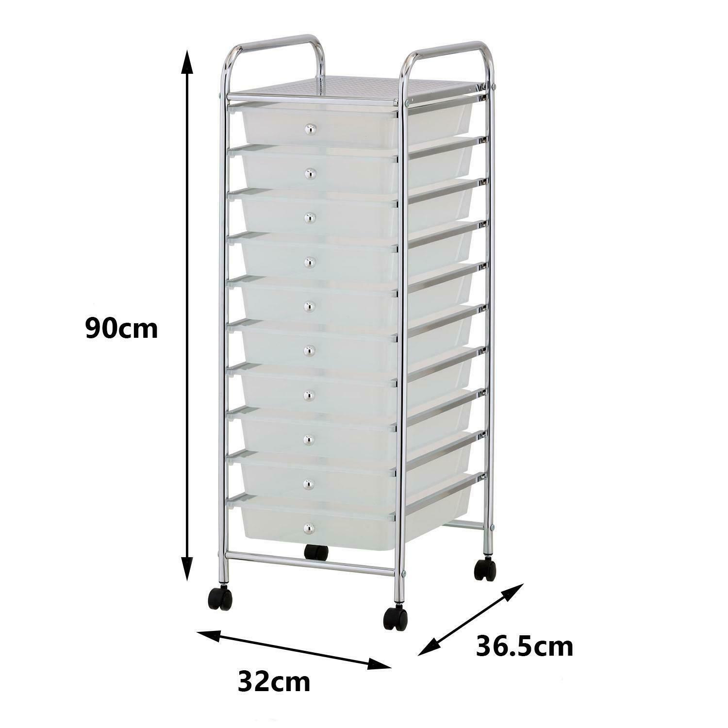 10-15 Drawer Make Up Mobile Home Office Beauty Salon Portable Storage Trolley - Picture 22 of 22