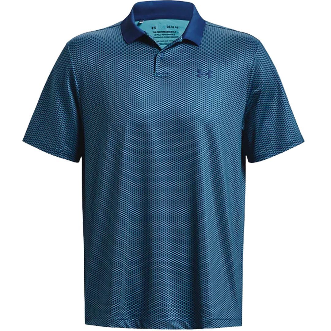 UNDER ARMOUR UA MENS PRINTED 3.0 PERFORMANCE STRETCH GOLF POLO SHIRT - Picture 4 of 7