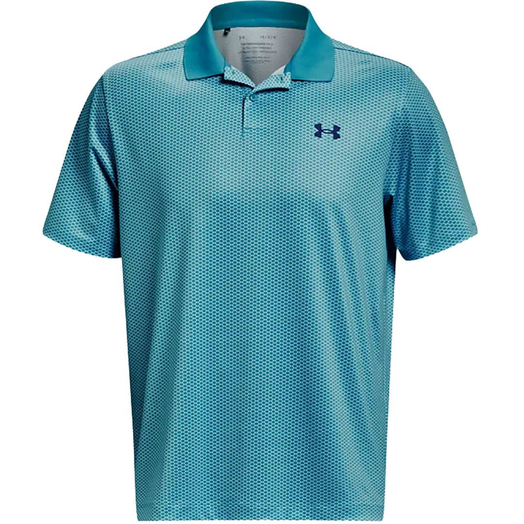 UNDER ARMOUR UA MENS PRINTED 3.0 PERFORMANCE STRETCH GOLF POLO SHIRT - Picture 6 of 7