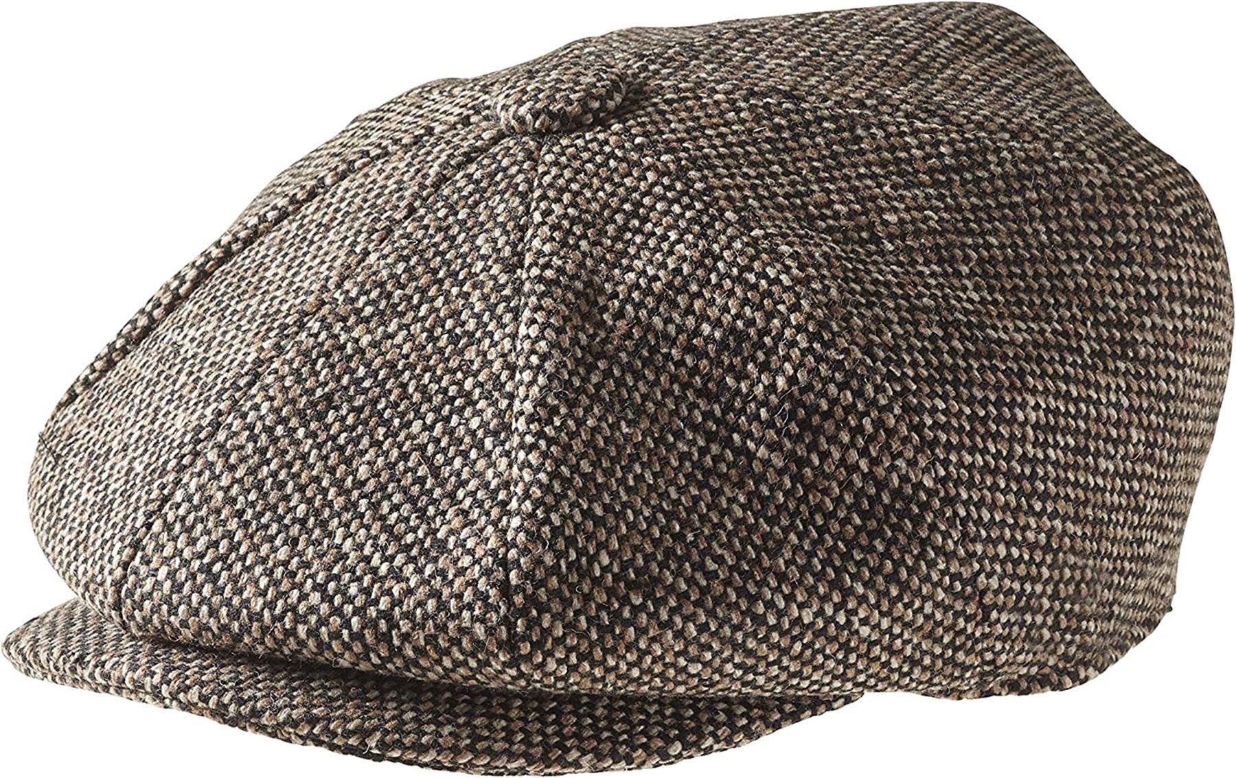 Herren Zeitungsjungen Cap Peaky Flatcap Fischgrät Tweed Wolle 8 Panel Baker Boy Cap - Bild 7 von 19