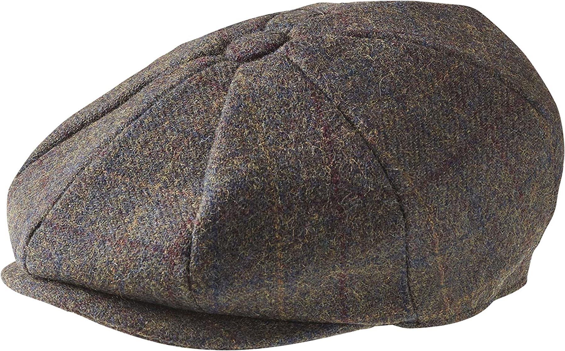 Herren Zeitungsjungen Cap Peaky Flatcap Fischgrät Tweed Wolle 8 Panel Baker Boy Cap - Bild 9 von 19