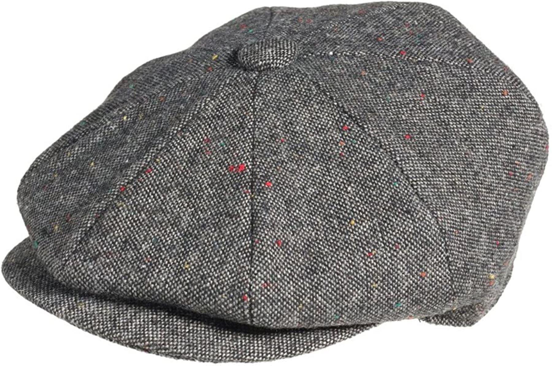 Herren Zeitungsjungen Cap Peaky Flatcap Fischgrät Tweed Wolle 8 Panel Baker Boy Cap - Bild 10 von 19