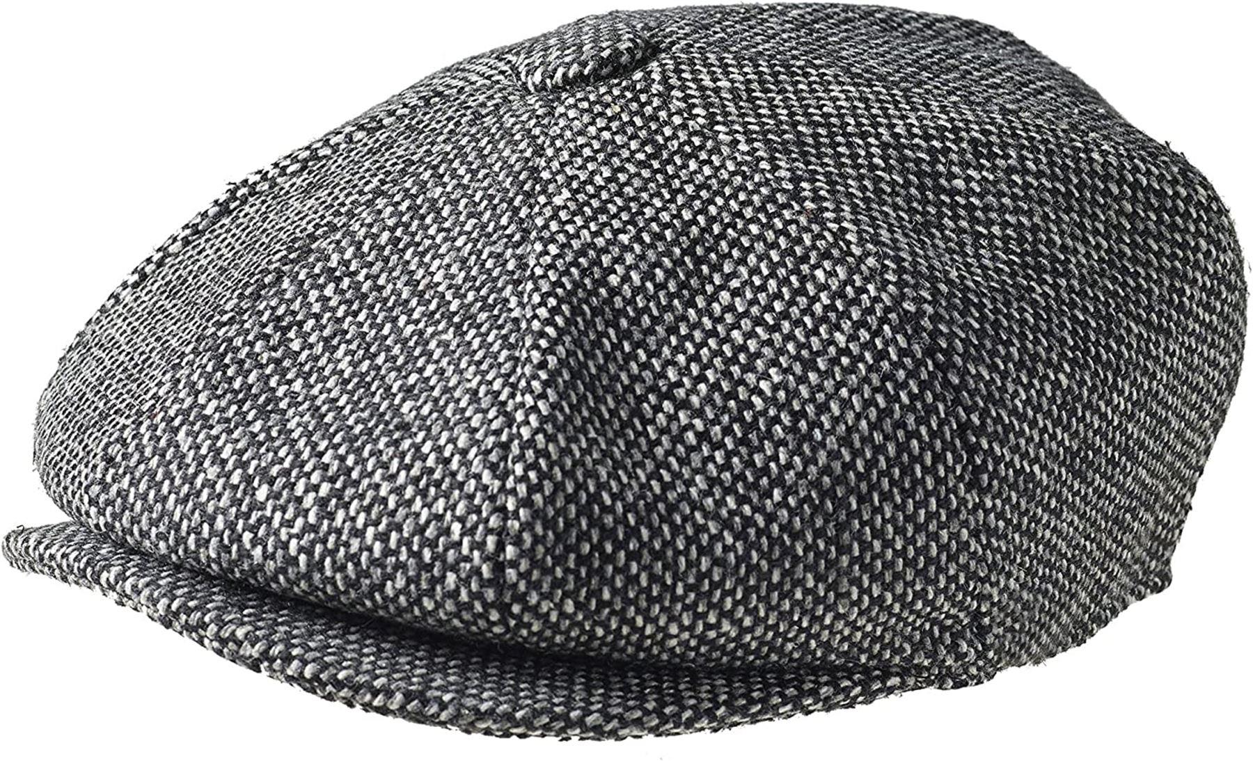 Herren Zeitungsjungen Cap Peaky Flatcap Fischgrät Tweed Wolle 8 Panel Baker Boy Cap - Bild 2 von 19