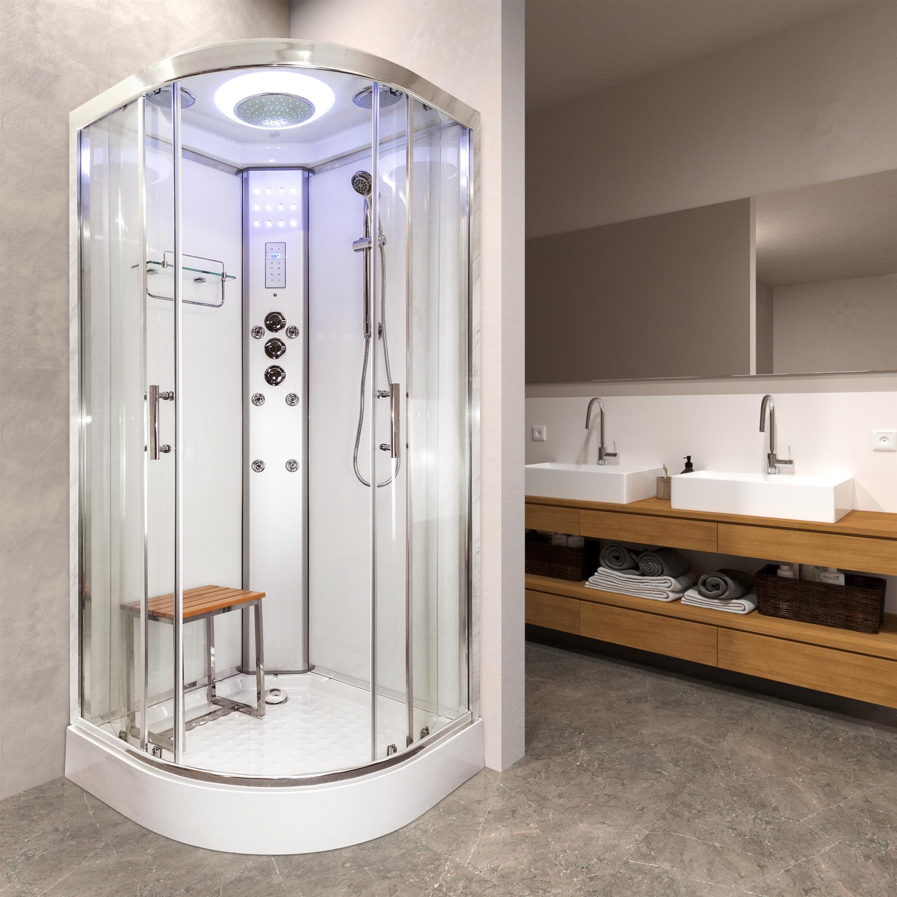 Vidalux Shower Cabin Enclosure Cubicle None Steam SS 1000 x 1000 Quad BEST BRAND - image 10