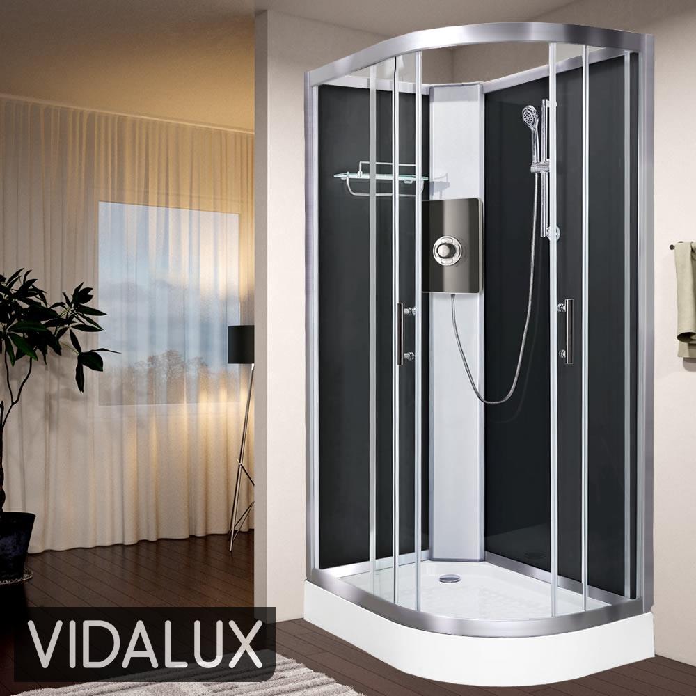 Electric Shower Cabin Vidalux Pure E 1200 x 800 Right Black Enclosure