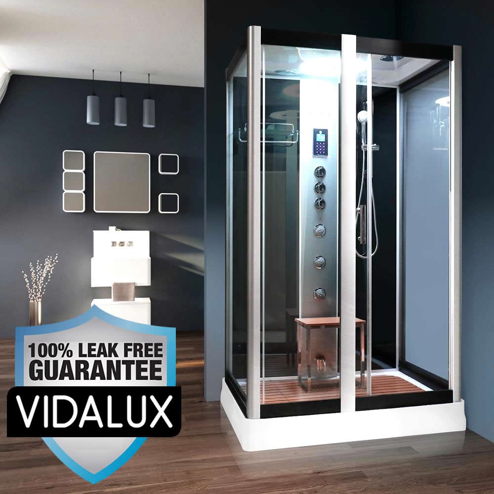 Steam Shower Cabin Enclosure Vidalux Serenity 1200 x 900 NO SILICONE NO