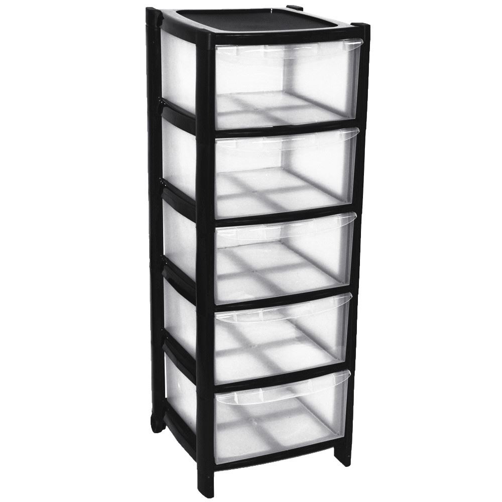 Plastic Large Tower Storage Drawers Chest Unit With Wheels Made In